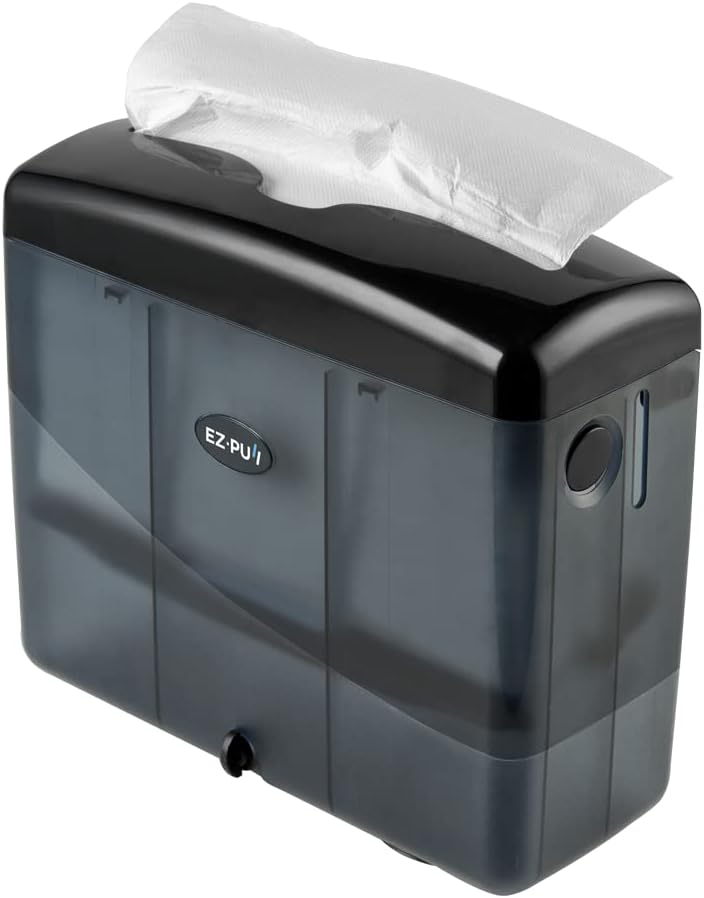 EZPULL EZbrnd Countertop MULTIFOLD Paper Towel Dispenser for kitchen/bathroom/office/RV/Airbnb, Pearl Black, 4500B-EZ - Image 1